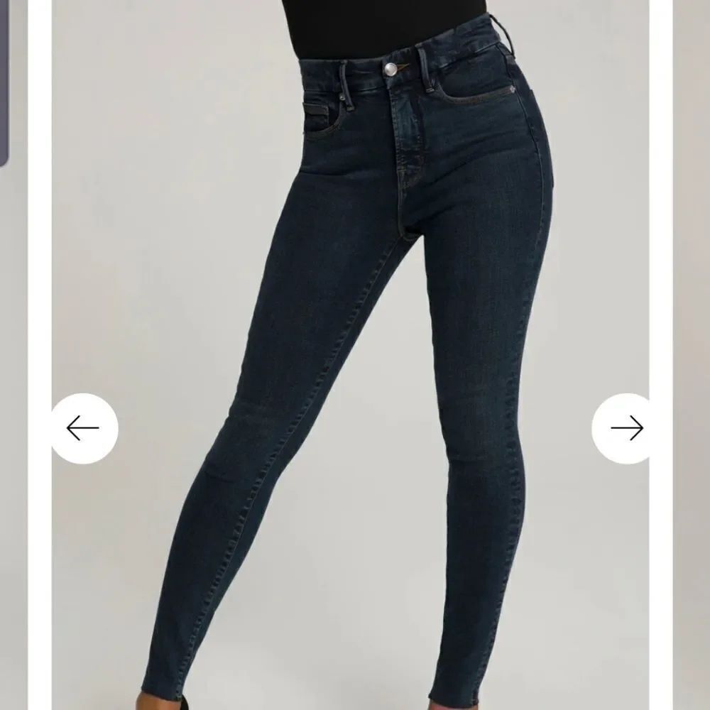 Good American Good legs raw edges skinny crop jean